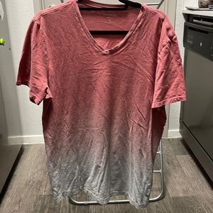 Ombre red to grey tee